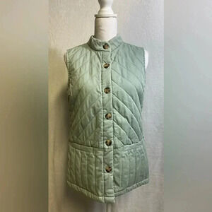 Christopher & Banks quilted‎ button up vest women’s size S